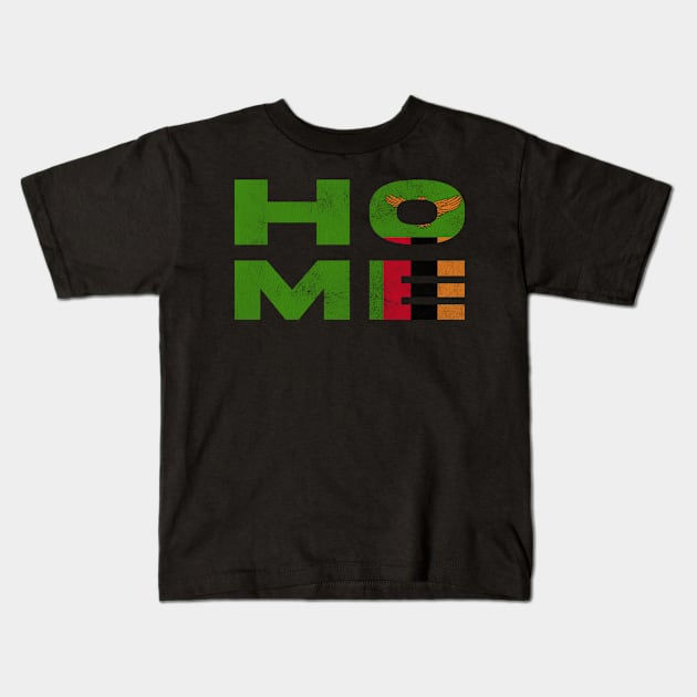 Home Zambia Flag Zambian Kids T-Shirt by BramCrye